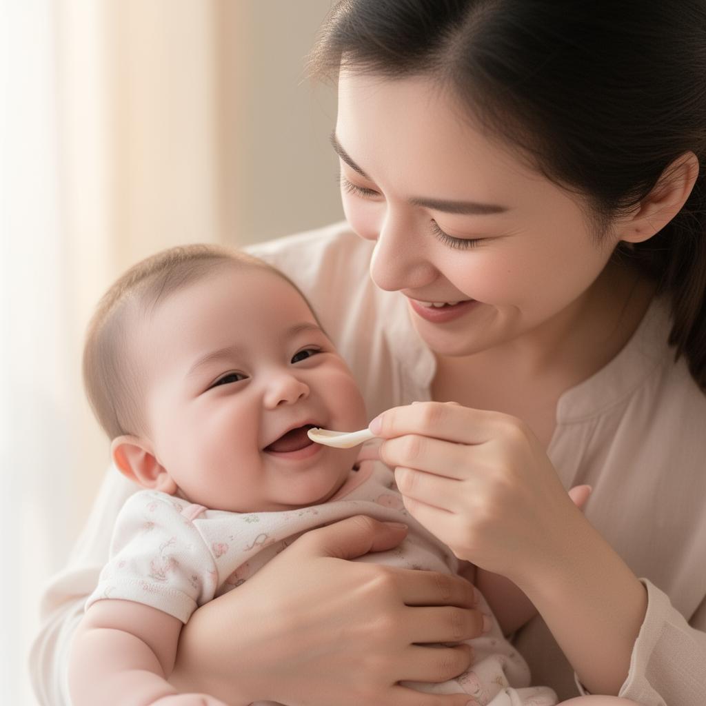 Mãe alimentando bebê